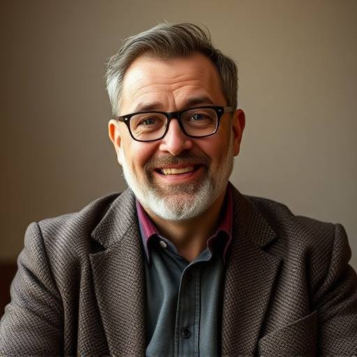 Portrait de Pierre Gauthier, formateur en storytelling et techniques narratives, avec une expression engageante et portant une veste en tweed.